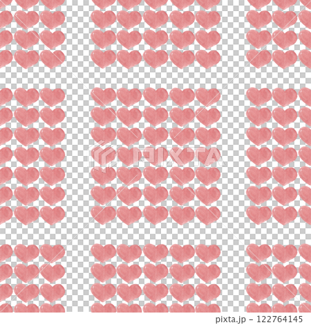 Hand drawn hearts. Pink watercolor. Squares of love symbols. Checkered print. Seamless festive pattern for your design Hand drawn hearts. Pink watercolor. Squares of love symbols. Checkered print. Seamless festive pattern for your design 122764145