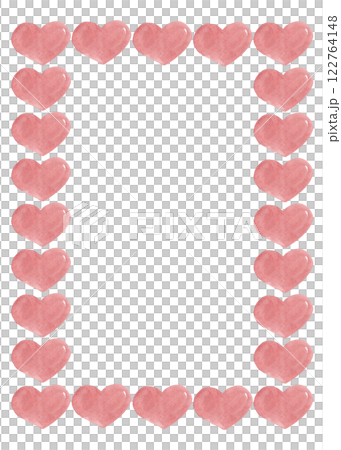 Frame made from pink hearts. Isolated watercolor illustration. Rectangular shape. Ideal for printing on tablecloths, plates, greeting cards, invitations, holidays, certificates Frame made from pink hearts. Isolated watercolor illustration. Rectangular shape. Ideal for printing on tablecloths, plates, greeting cards, invitations, holidays, certificates 122764148