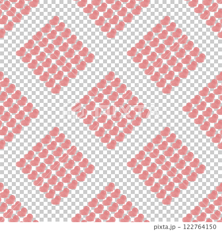 Hand drawn hearts. Pink watercolor. Squares of love symbols. Diagonal checkered print. Seamless festive pattern for your design Hand drawn hearts. Pink watercolor. Squares of love symbols. Diagonal checkered print. Seamless festive pattern for your design 122764150