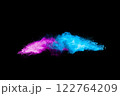 Blue and purple cloud of powdery dust 122764209