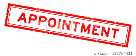 Grunge red appointment word square rubber seal stamp on white bacckground 122764421