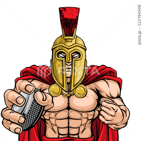 Spartan Trojan Man Ice Hockey Team Sports Mascot Spartan Trojan Man Ice Hockey Team Sports Mascot 122764508
