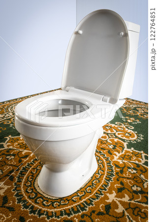 Toilet bowl close-up 122764851