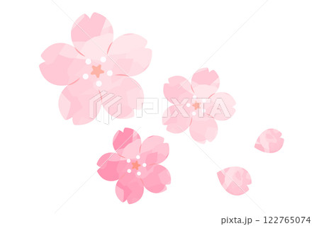 桜の花びら水彩風イラスト01 122765074