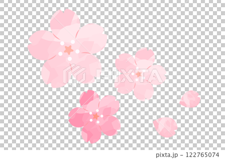 桜の花びら水彩風イラスト01 122765074