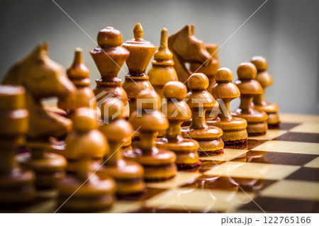Chess pieces on the field Chess pieces on the field 122765166