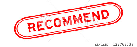 Grunge red recommend word rubber seal stamp on white background 122765335