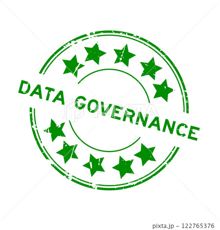 Grunge green word data governance with star icon round rubber seal stamp on white background Grunge green word data governance with star icon round rubber seal stamp on white background 122765376