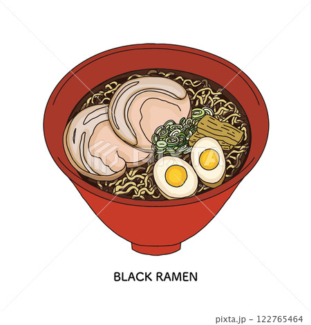 富山_ブラックラーメンのイラスト 富山_ブラックラーメンのイラスト 122765464