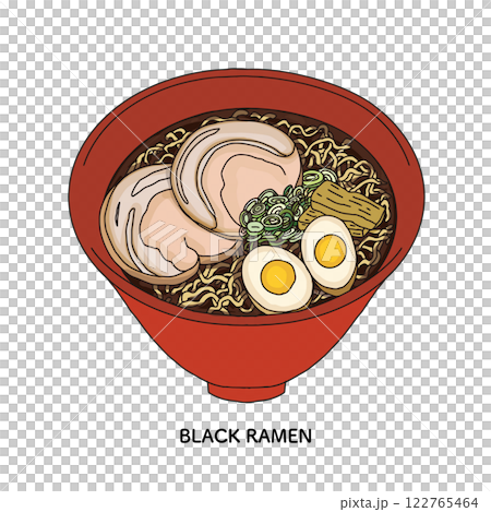 富山_ブラックラーメンのイラスト 富山_ブラックラーメンのイラスト 122765464