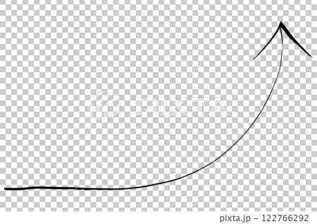 右肩上がりの矢印のイラスト素材　ベクター 122766292