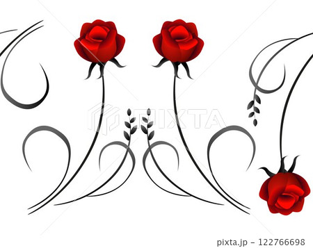 Horizontal seamless pattern with red roses. 122766698