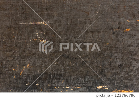 Lid of an old black suitcase. Vintage background texture 122766796