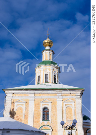 Vertical photo of St. George Church under blue sky,  Vladimir, Russia 122766849