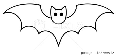 Halloween abstract line art bat 122766912