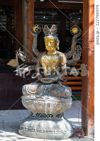 Ancient statue of Guanyin, Guan Yin or Kuan Yin 122766974