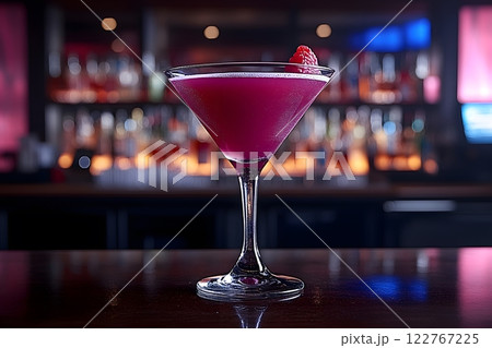 Cocktails are popular drinks at parties and bars, with different concoctions created to bring out their unique flavors and aromas. Some recipes are garnished with fruits, herbs to add visual appeal. 122767225