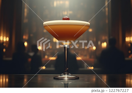 Cocktails are popular drinks at parties and bars, with different concoctions created to bring out their unique flavors and aromas. Some recipes are garnished with fruits, herbs to add visual appeal. 122767227