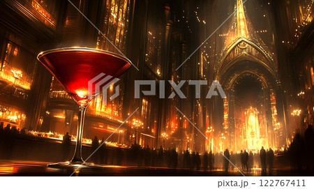 Cocktails are popular drinks at parties and bars, with different concoctions created to bring out their unique flavors and aromas. Some recipes are garnished with fruits, herbs to add visual appeal. 122767411