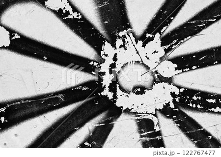 Abstract black and white graffiti fragment, urban metal wall Abstract black and white graffiti fragment, urban metal wall 122767477