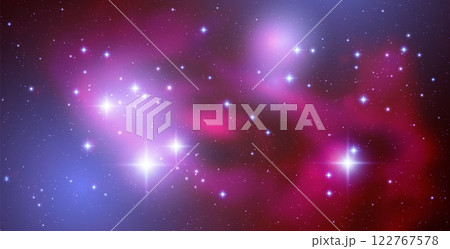 Space vector background with realistic nebula and shining stars. Magic colorful galaxy with stardust Space vector background with realistic nebula and shining stars. Magic colorful galaxy with stardust 122767578