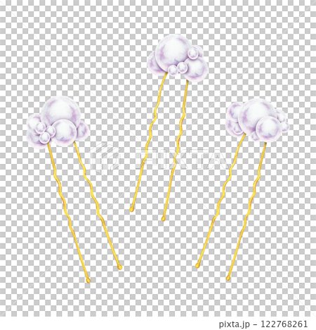 Set of gold hairpins with pearls in different sizes, combining elegance and luxury. Perfect for bridal hairstyles, romantic accessories or wedding decor. Watercolor hand-drawn, artistic and isolated Set of gold hairpins with pearls in different sizes, combining elegance and luxury. Perfect for bridal hairstyles, romantic accessories or wedding decor. Watercolor hand-drawn, artistic and isolated 122768261