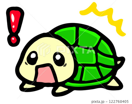 キュートなカメの落書き風イラスト素材3のイラスト素材 [122768405