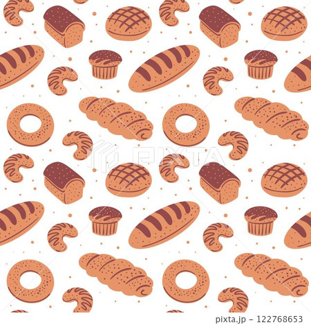 Seamless pattern of baked goods Seamless pattern of baked goods 122768653