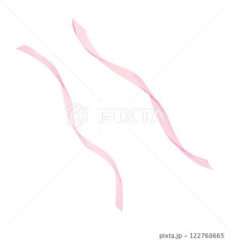 Beautiful flowing pink ribbon, painted in...のイラスト素材 [122768665] - PIXTA