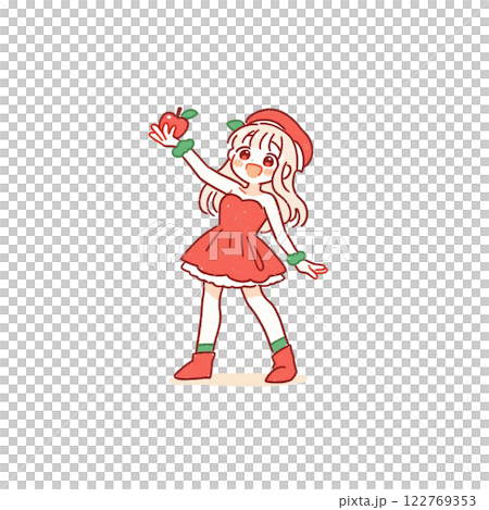 變形、擬人化的蘋果女孩、偶像 變形、擬人化的蘋果女孩、偶像 122769353