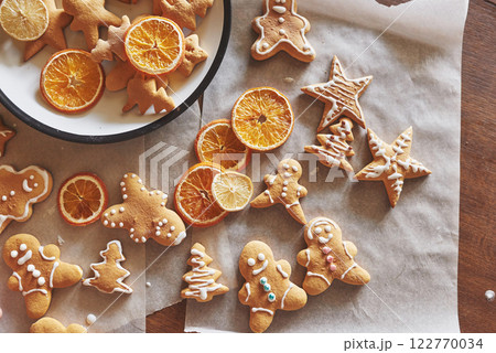 Christmas honey biscuits with orange Christmas honey biscuits with orange 122770034