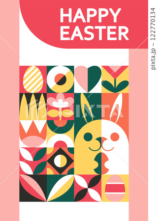 Colorful Easter banner geometric pattern 122770134