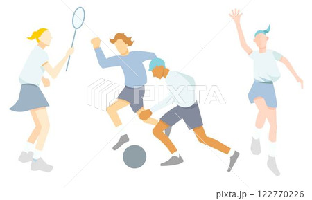 スポーツをする人々のシンプルベクターイラスト素材 122770226