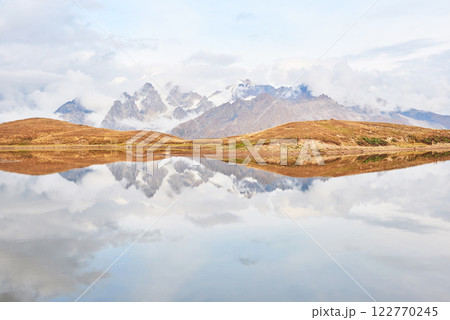 Mountain lake Koruldi. Upper Svaneti, Georgia Europe. Caucasus mountains 122770245
