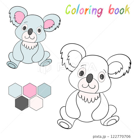 Coloring book koala bear kids layout for game 122770706
