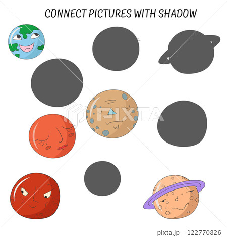 Educational game connect pictures with shadow Educational game connect pictures with shadow 122770826