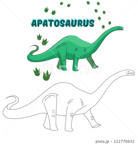 Educational game coloring book dinosaur vector 122770832