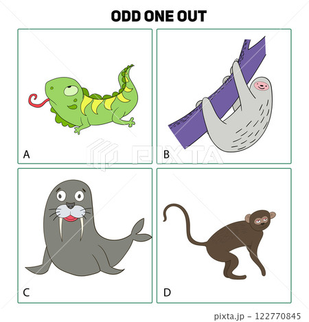 Odd one out child game vector illustration 122770845