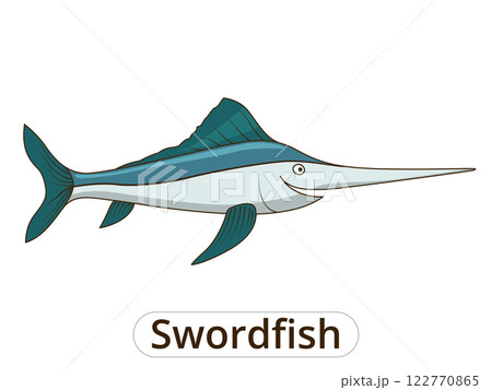 Swordfish underwater animal cartoon illustration Swordfish underwater animal cartoon illustration 122770865