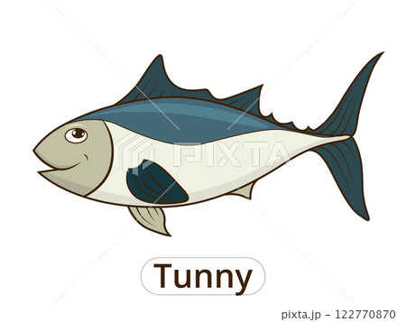 Tunny sea fish cartoon illustration for children 122770870