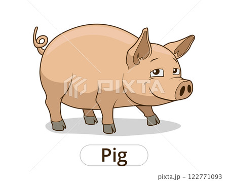 Pig animal cartoon illustration for children Pig animal cartoon illustration for children 122771093