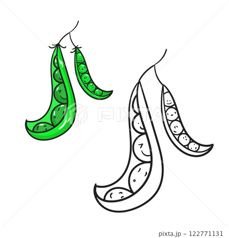 Educational game coloring book peas vector 122771131