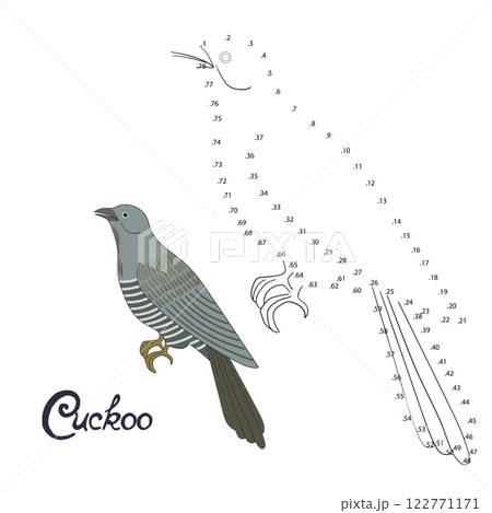 Educational game connect dots to draw cuckoo bird Educational game connect dots to draw cuckoo bird 122771171