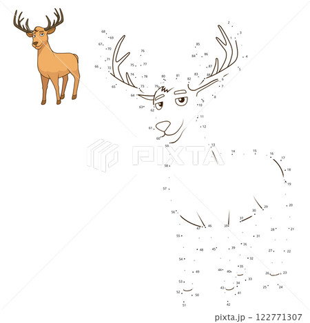 Connect the dots to draw animal educational game 122771307