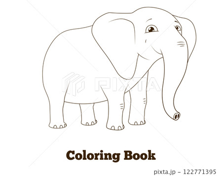 Coloring book elephant african animal cartoon 122771395