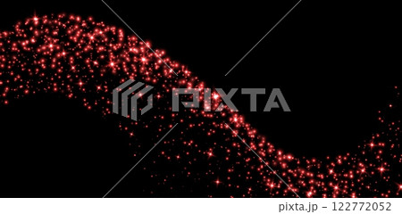 Red stars and sparkles, magic star dust background, light effect with flares. 122772052