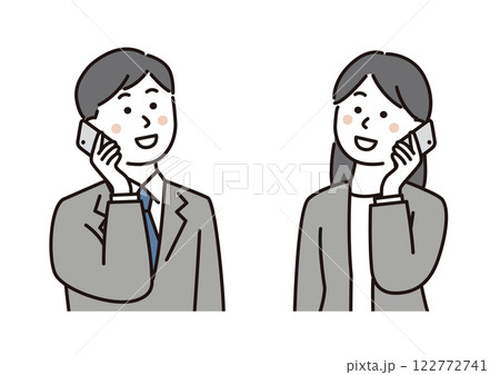 スマホで電話をするビジネスパーソン 122772741