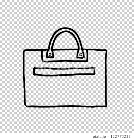Cute line drawing illustration of a gentleman's bag 122773232