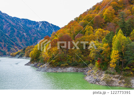 秋の立山黒部アルペンルート 紅葉の黒部ダム(黒部湖) 秋の立山黒部アルペンルート 紅葉の黒部ダム(黒部湖) 122773391