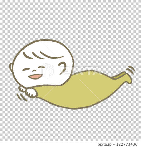 飛機姿勢的嬰兒（黃色） 122773436